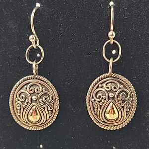 BA (Bali) Sterling Silver and 18k Gold Earrings